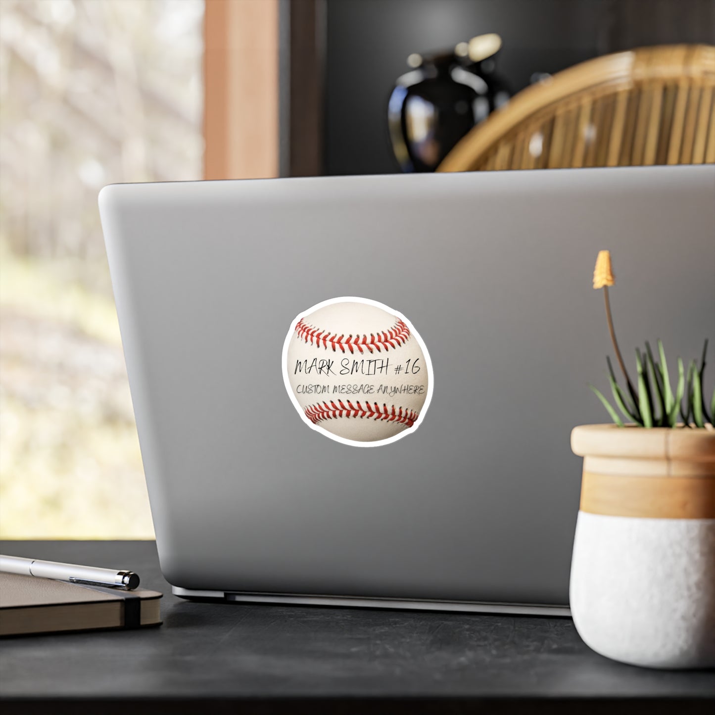 Kiss-Cut Vinyl Decals-Customizable Sticker Baseball