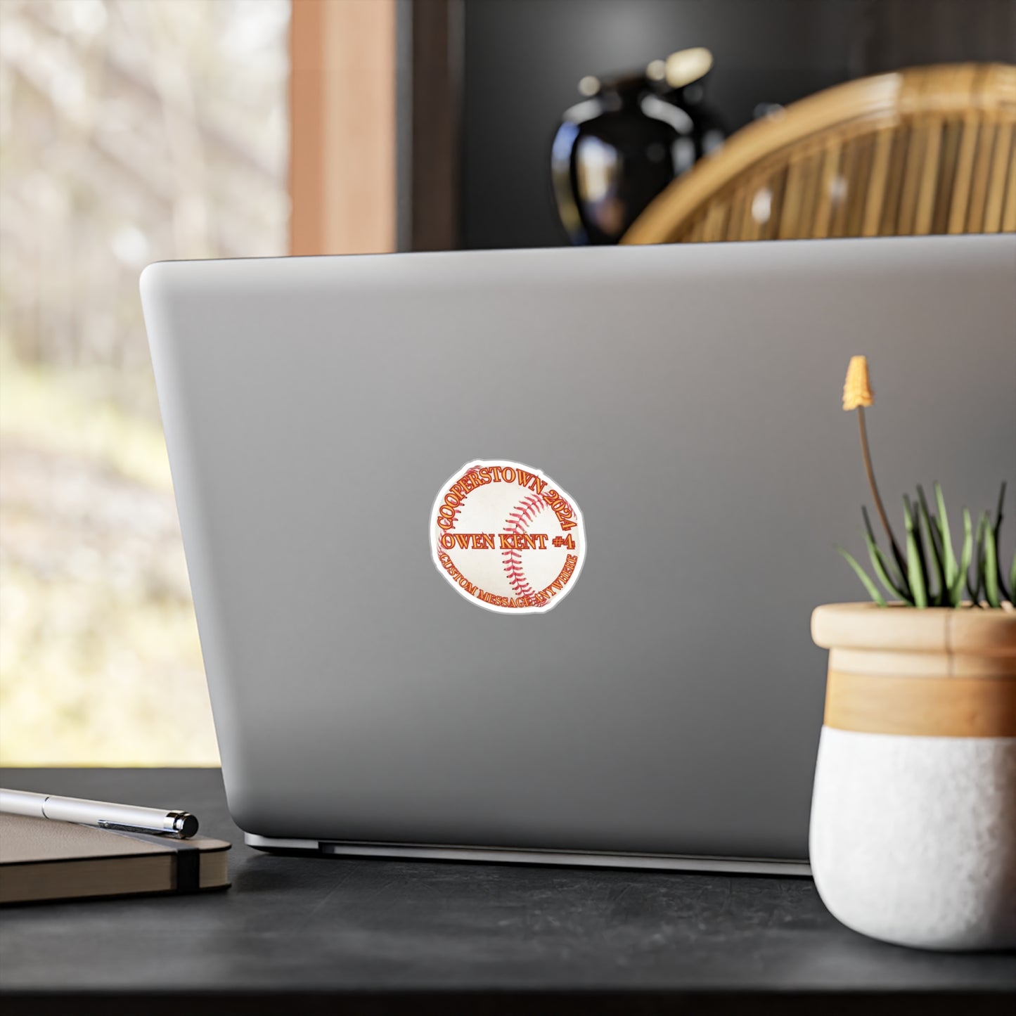 Kiss-Cut Vinyl Decals-Customizable Sticker Baseball4