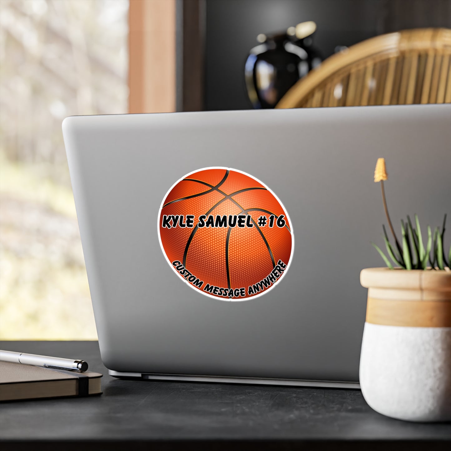 Kiss-Cut Vinyl Decals-Customizable Sticker Basketball