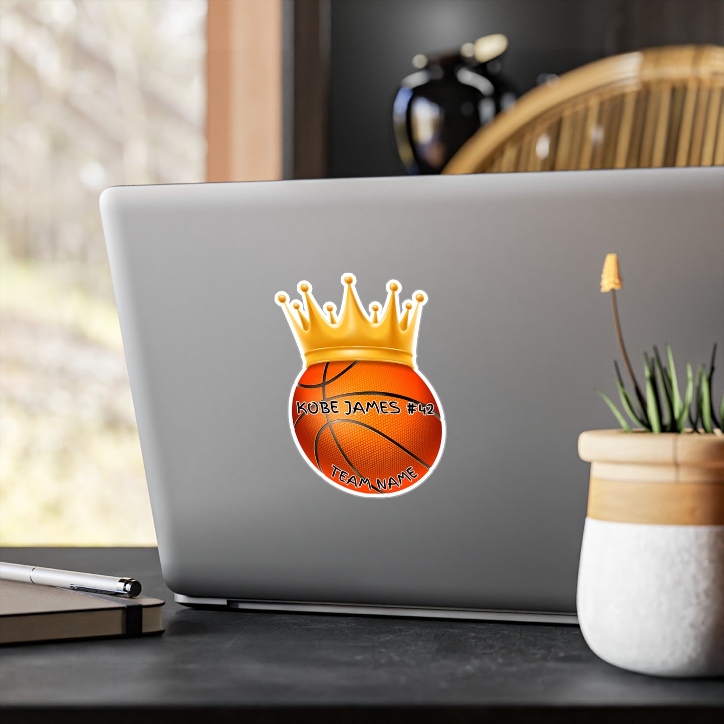 Kiss-Cut Vinyl Decals-Customizable Sticker Basketball3