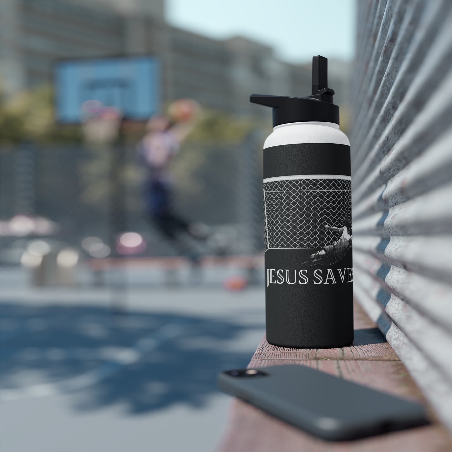 CUSTOM Stainless Steel Water Bottle, Standard Lid- Jesus Saves