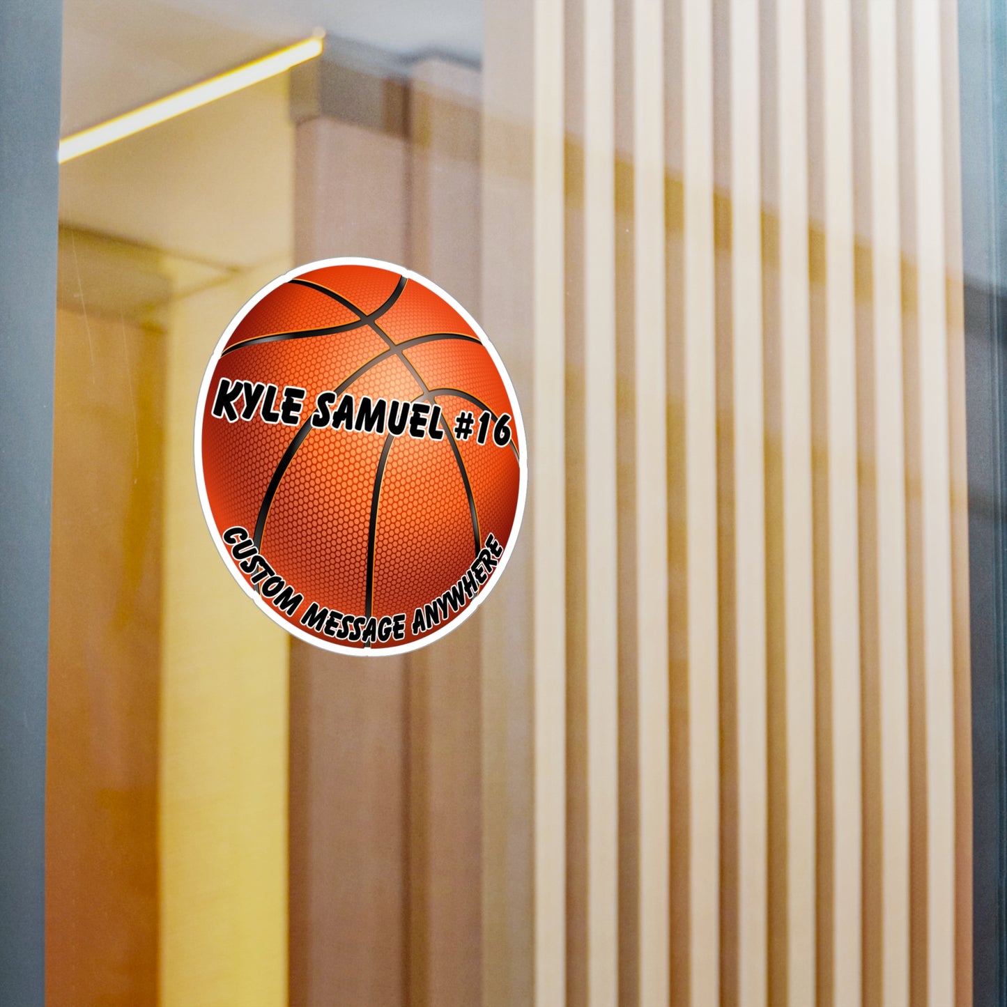 Kiss-Cut Vinyl Decals-Customizable Sticker Basketball