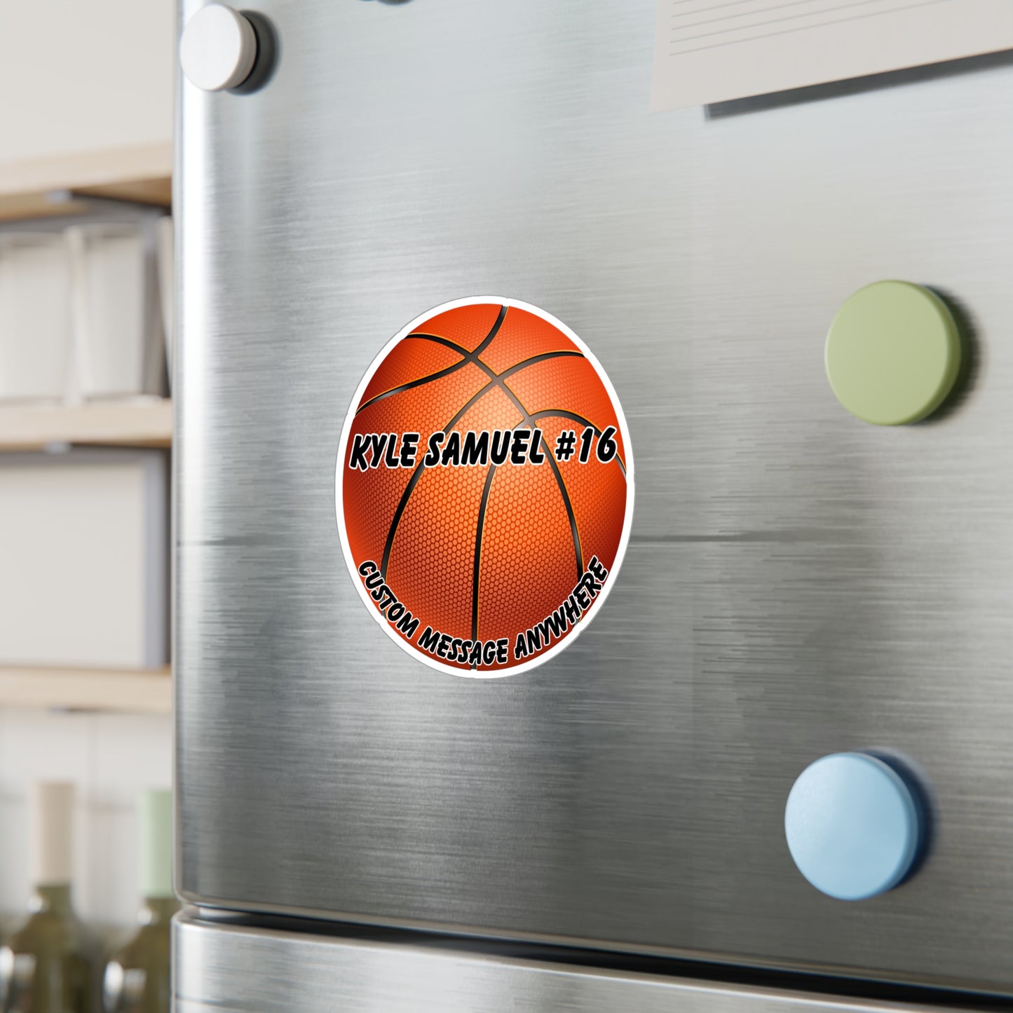 Kiss-Cut Vinyl Decals-Customizable Sticker Basketball