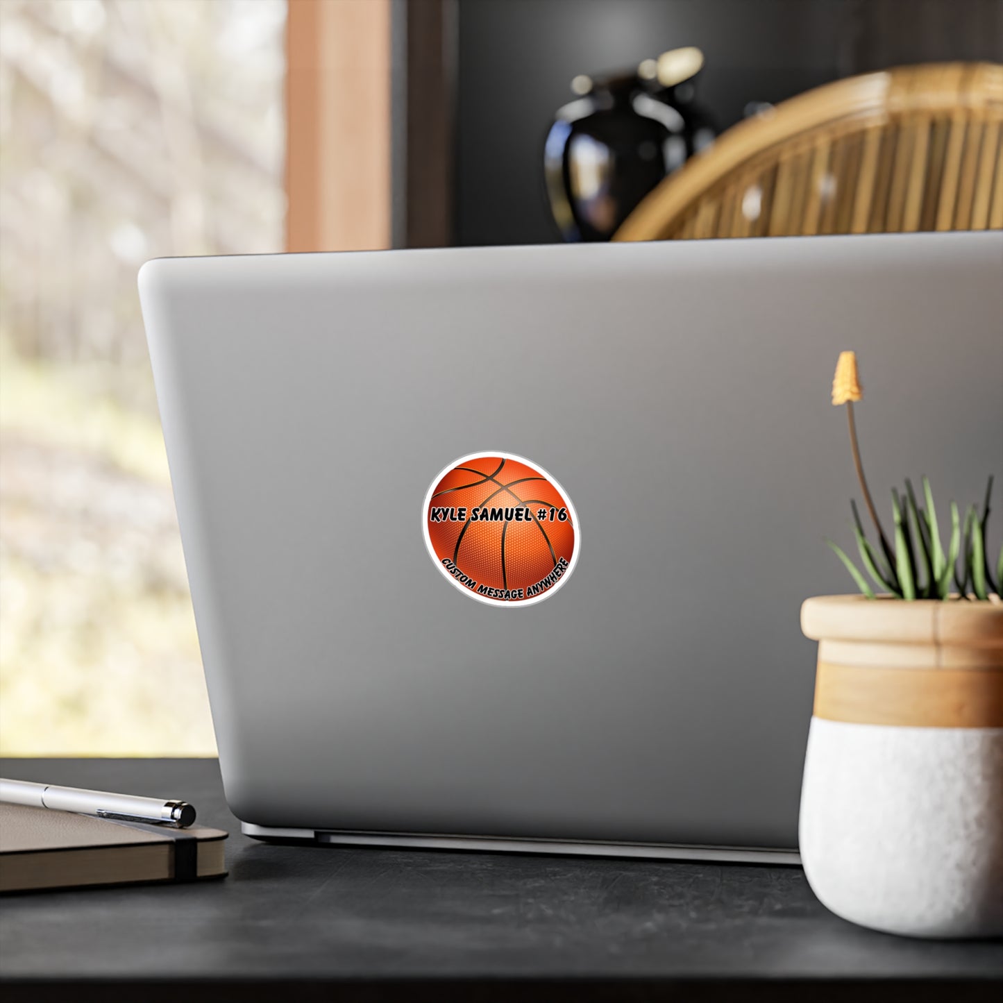 Kiss-Cut Vinyl Decals-Customizable Sticker Basketball