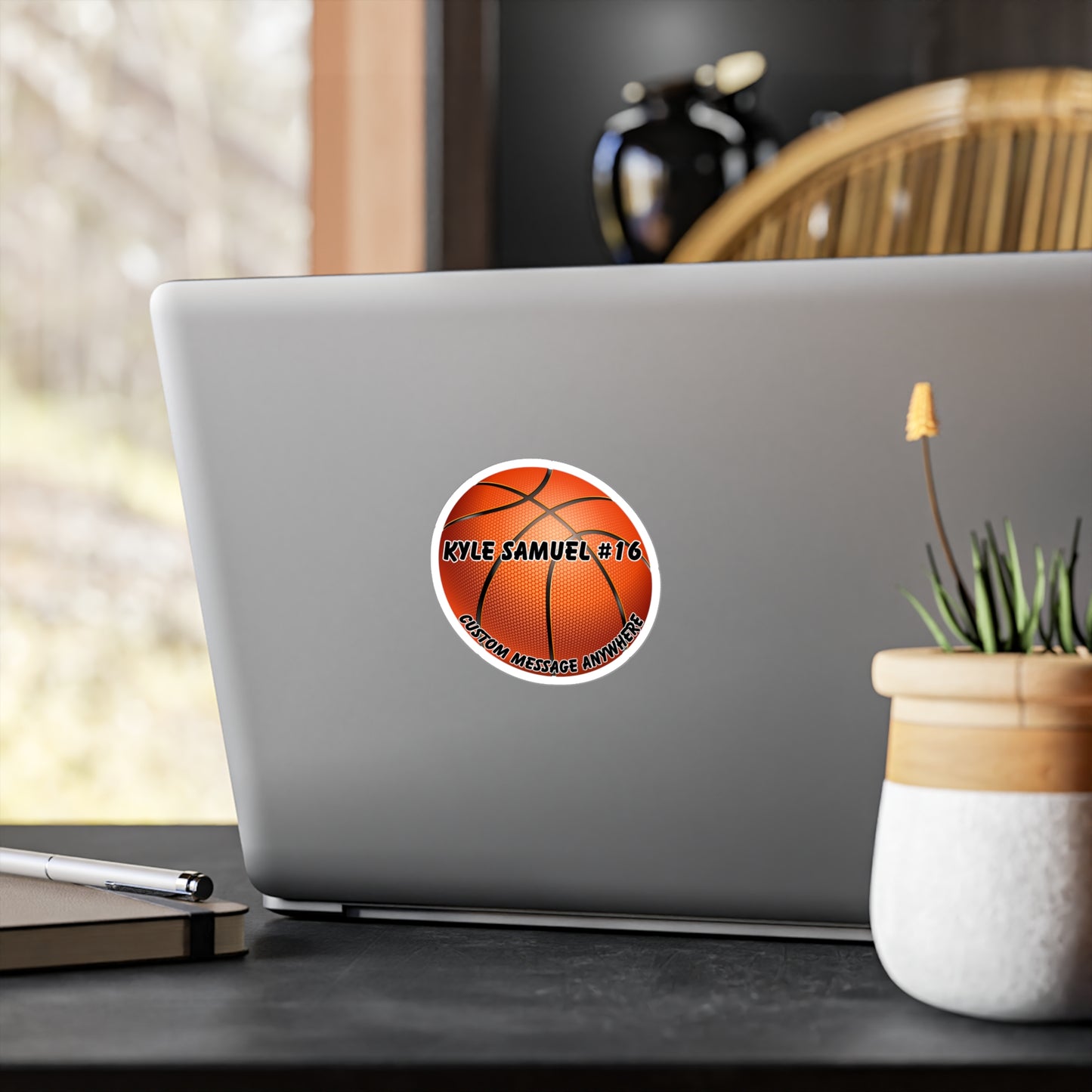 Kiss-Cut Vinyl Decals-Customizable Sticker Basketball
