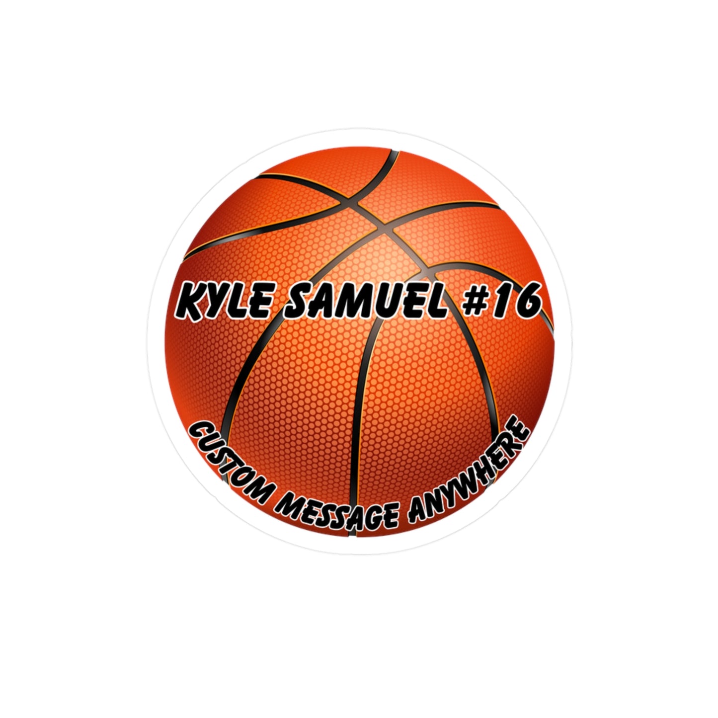 Kiss-Cut Vinyl Decals-Customizable Sticker Basketball